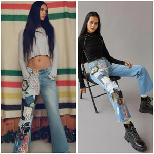 Urban Outfitters BDG High Waisted Flare Jean Indigo Crafted 26